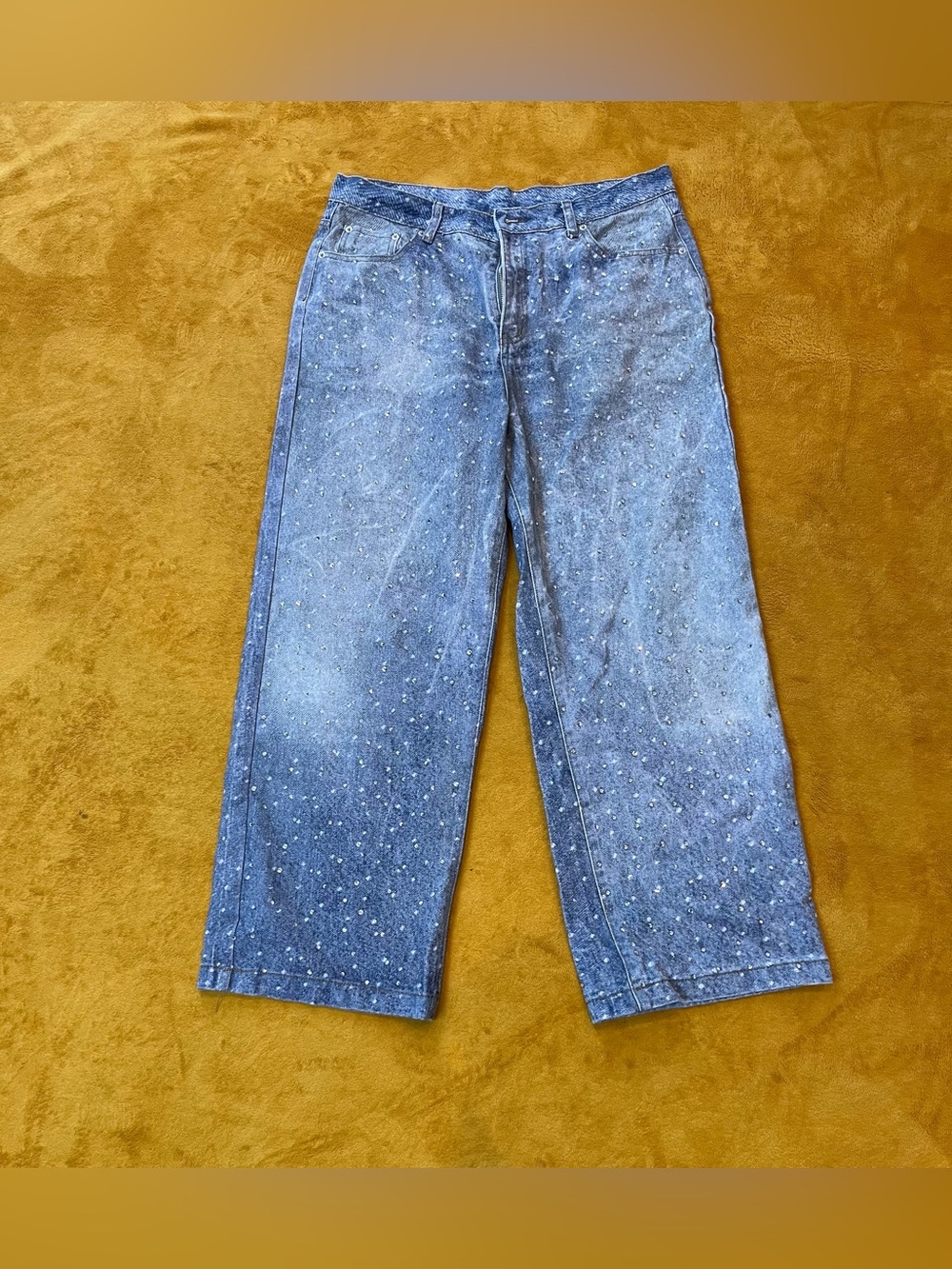 Relaxed Speckled Blue Men’s Jeans